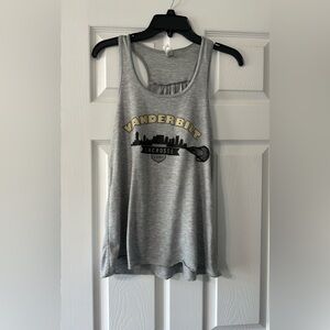 Vanderbilt lacrosse racerback tank top is a size Large.